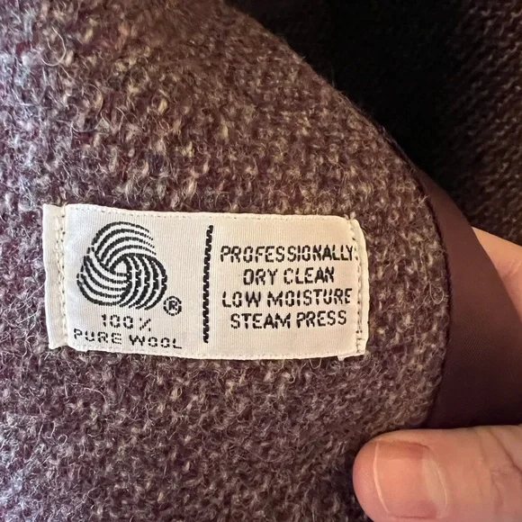 Lorendale Wool Lined Long Maxi Coat Vintage Heavy Purple Gray White Blend NICE - Picture 7 of 16